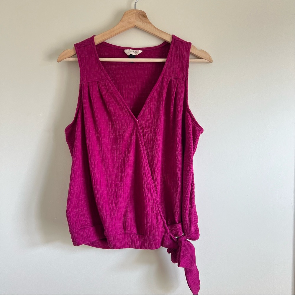 Fuchsia Size L Wrap Tank Top fits 12/14
